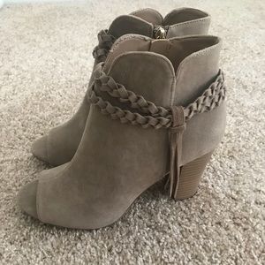 Open toe booties